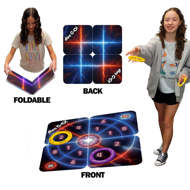 15" Foldable Target Game Mat - Darts + Tic-Tac-Toe Theme