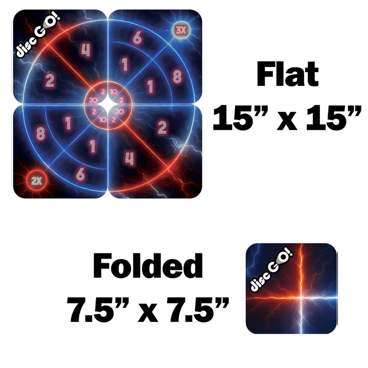 15" Foldable Target Game Mat - Darts + Tic-Tac-Toe Theme