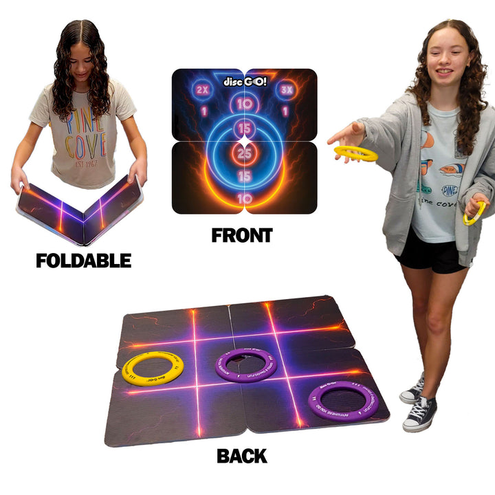 15" Foldable Target Game Mat - Skeeball + Tic-Tac-Toe Theme