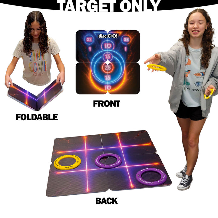 15" Skeeball + Tic-Tac-Toe Theme Foldable Target Game Mat