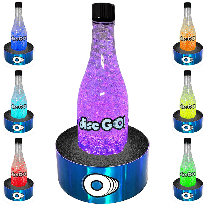 Disc GO! Single Multi-Color LED Bottle Target System with Blue Base