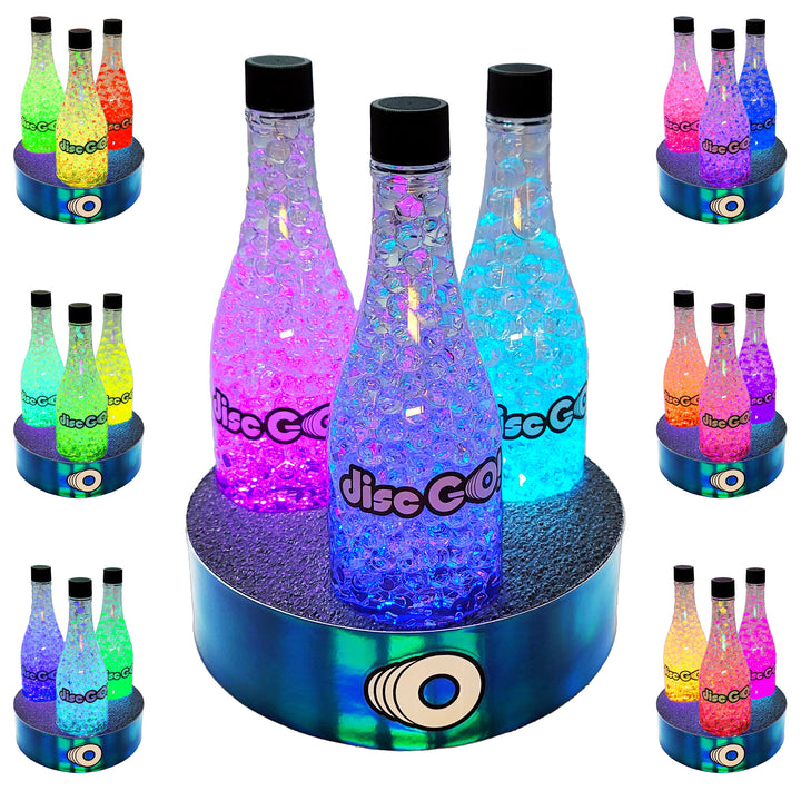Disc GO! LED Triple Bottle Target System w/ Blue Stable Base