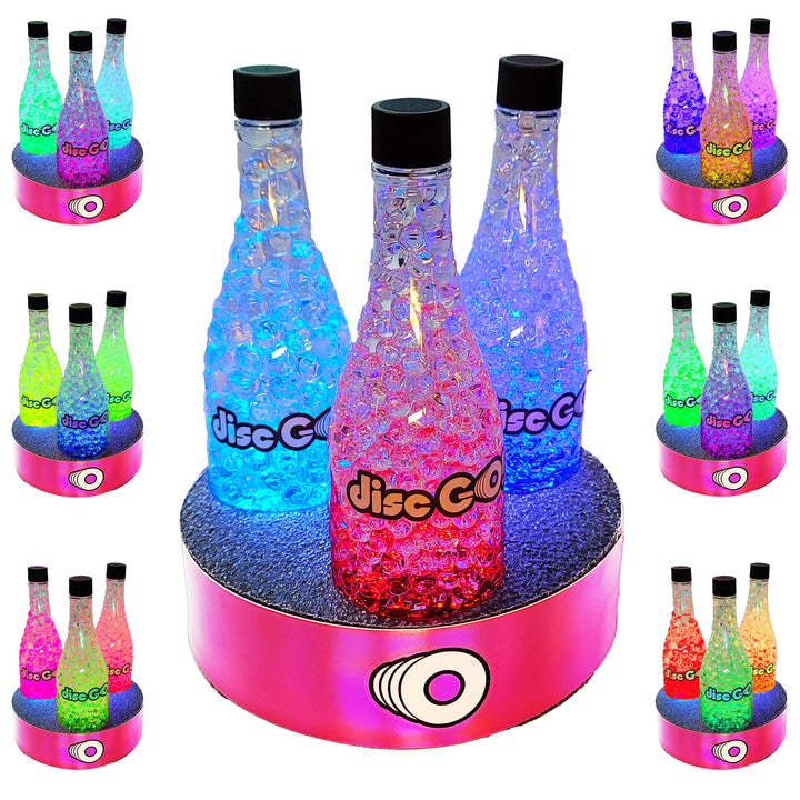 Disc GO! LED Triple Bottle Target System w/ Pink Stable Base