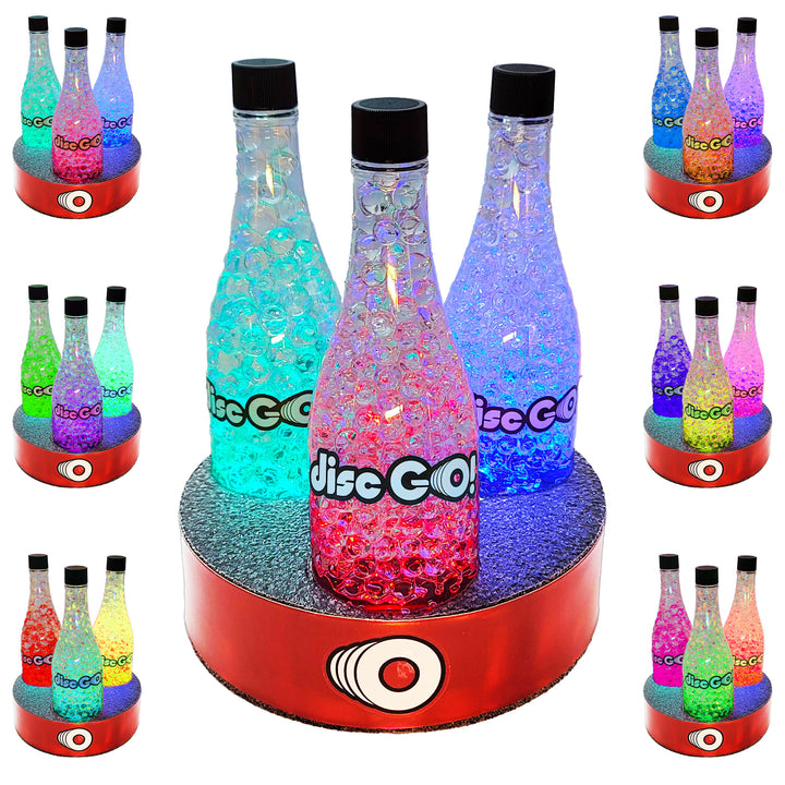 Disc GO! LED Triple Bottle Target System w/ Red Stable Base