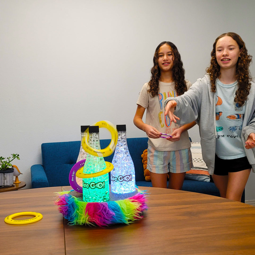 Disc GO! LED Triple Bottle Target System w/ Rainbow Fur Stable Base