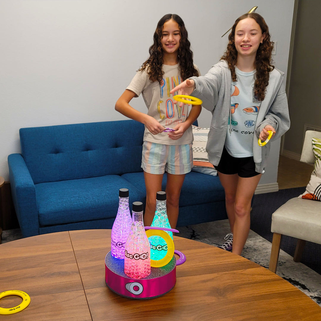 Disc GO! LED Triple Bottle Target System w/ Pink Stable Base