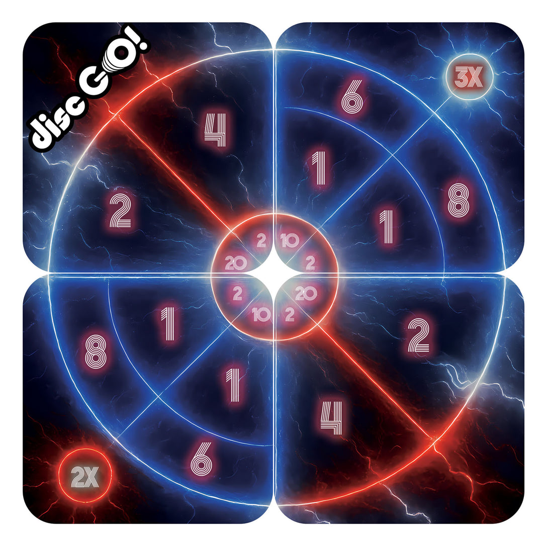 22" Foldable Target Game Mat - Darts + Tic-Tac-Toe Theme