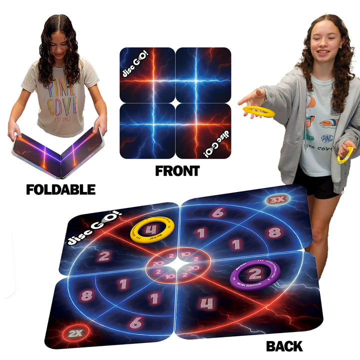 22" Foldable Target Game Mat - Darts + Tic-Tac-Toe Theme