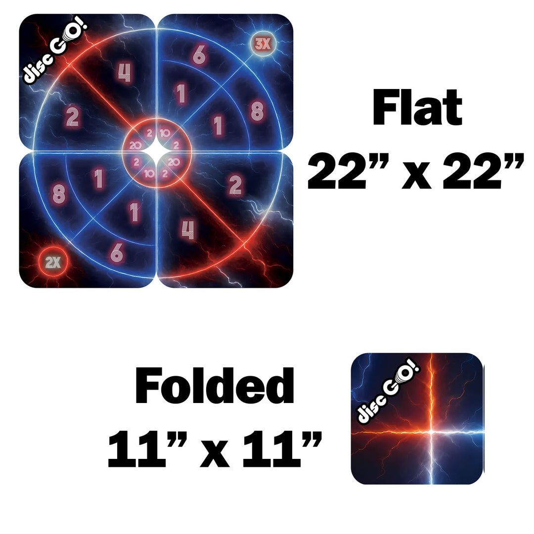 22" Foldable Target Game Mat - Darts + Tic-Tac-Toe Theme