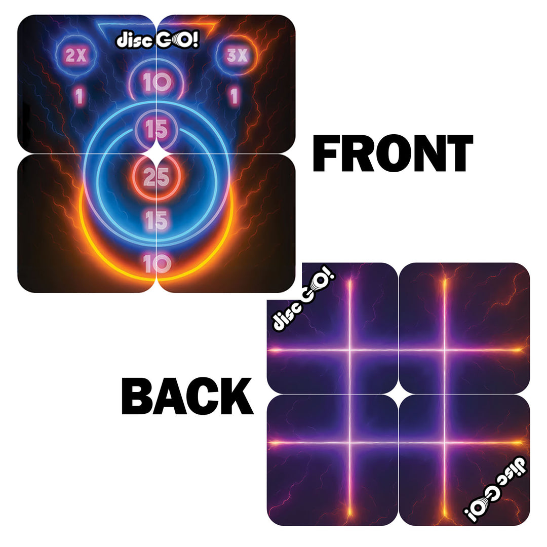 22" Foldable Target Game Mat - Skeeball + Tic-Tac-Toe Theme