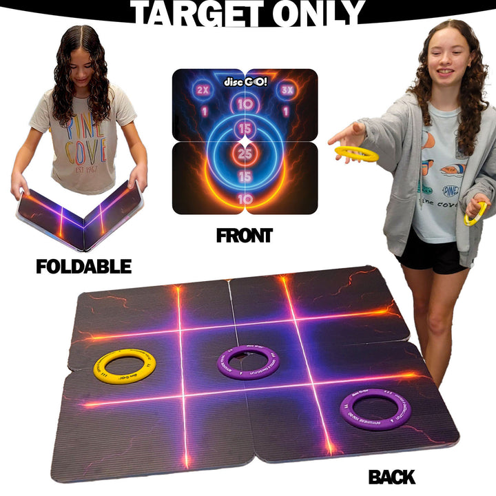 22" Skeeball + Tic-Tac-Toe Theme Foldable Target Game Mat