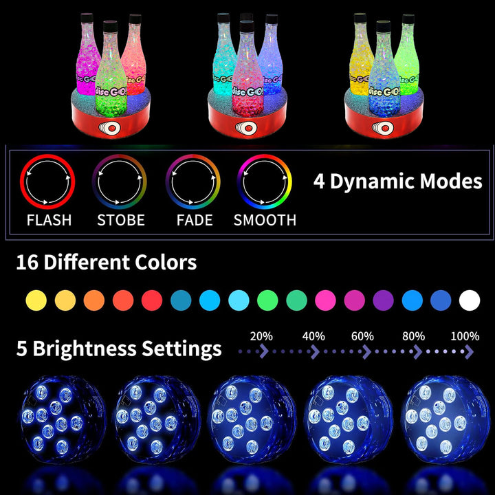 Disc GO! LED Triple Bottle Target System w/ Red Stable Base