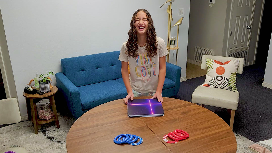 22" Foldable Target Game Mat - Darts + Tic-Tac-Toe Theme