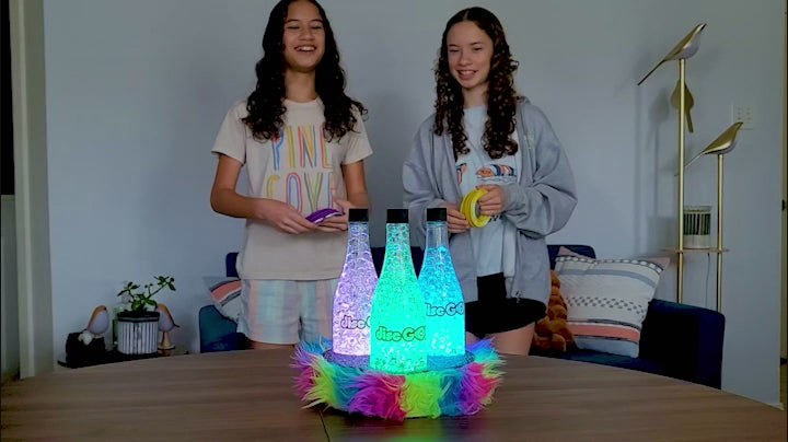Disc GO! LED Triple Bottle Target System w/ Rainbow Fur Stable Base